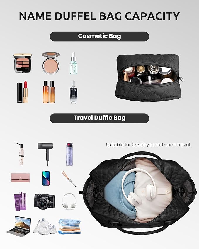 Gifts for Girls Teen Girls - 5 6 7 8 9 10 11 12 13 14 15 16 Year Old-Duffle Travel Bag, Weekender Bag, Overnight Bag for Women Travel Bag with Makeup Bag Gift for family (Letter Z)