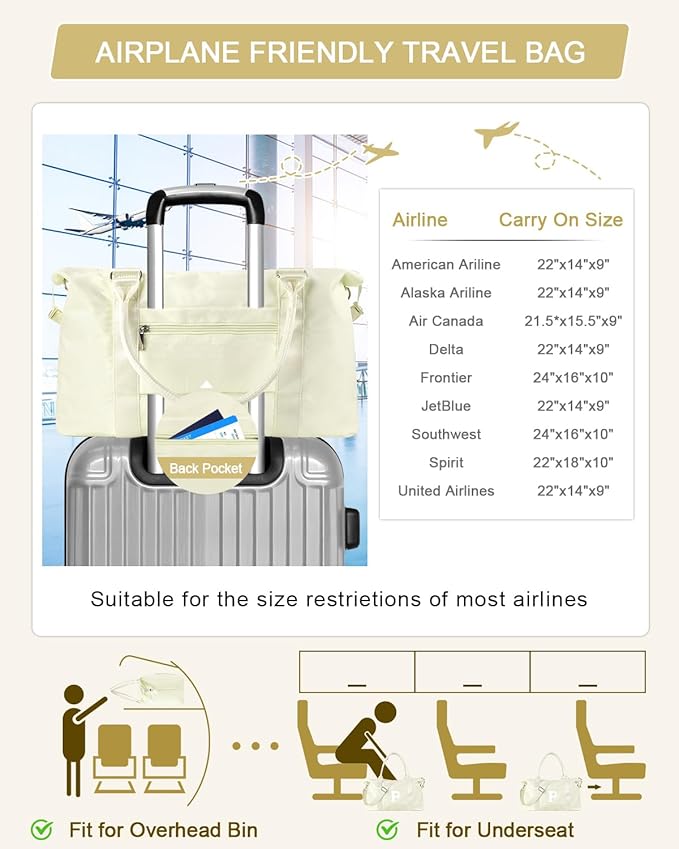 Initial Travel Duffel Bag Sports Gym Bag for Kids Teen Birthday Gifts,Beige Personalized Weekender Bag Carry On Dance Bags for Women Men,Waterproof Monogram Overnight Bag with Trolley Sleeve(Letter P)