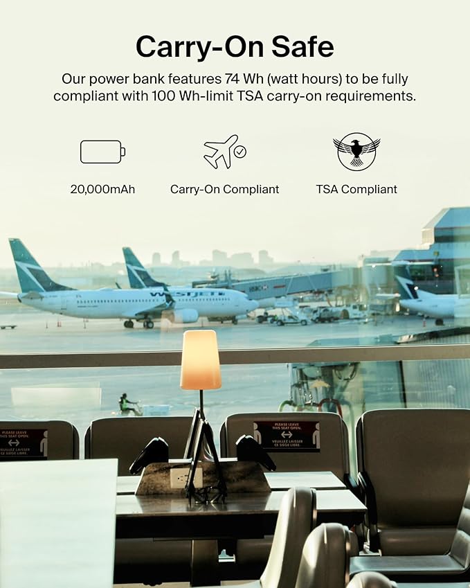 Belkin Portable Charger, Power Bank with Integrated Cable 20000 mAh 30W - Fast Charging USB C Power Delivery, iPhone Charger - iPhone 16 Series, iPad Pro, Galaxy S25 Series, & More - Black