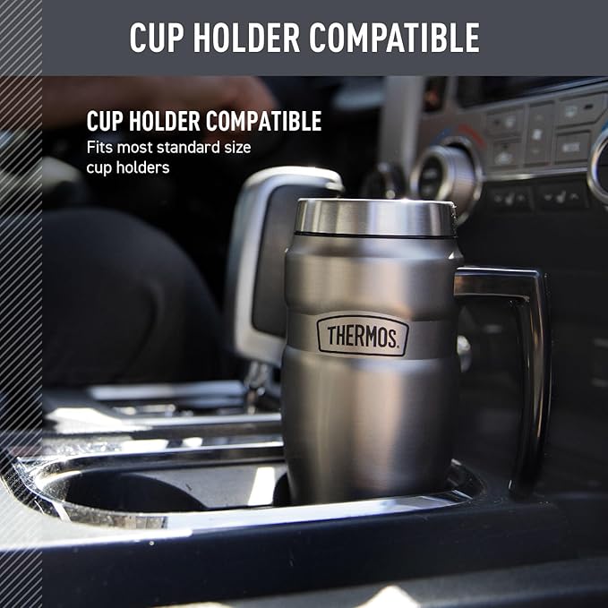 THERMOS Stainless King Vacuum-Insulated Travel Mug, 16 Ounce, Rustic Red