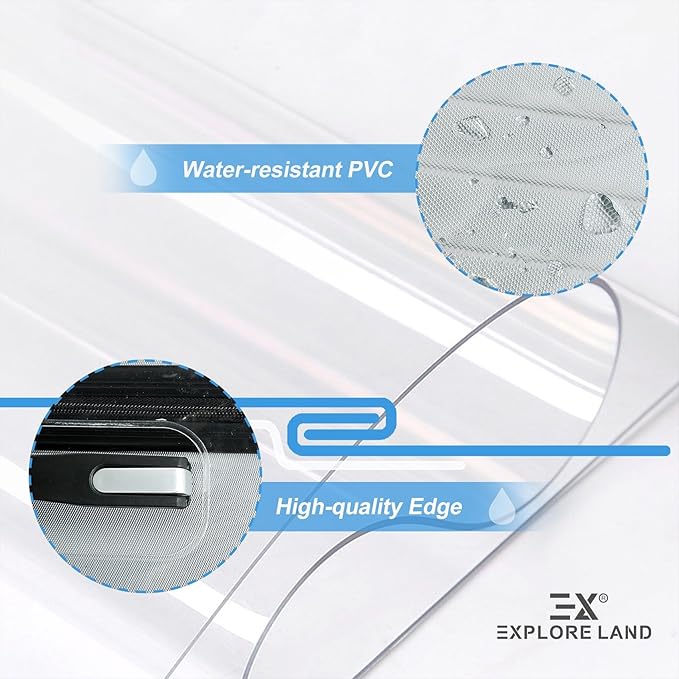 Explore Land Clear Luggage Cover Tough Protector Fits for 28 Inches Suitcase for Travel Airplane (PVC, L)