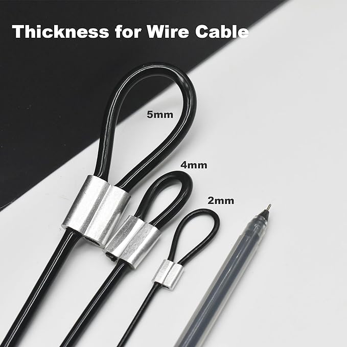 5 Pcs 4mm Wire 36 inch Vinyl Coated Stainless Steel Cable with Loops Short Wire Rope Lanyard Lock Security Chain Link for Outdoor Gates, Black(4mm x 36inch)
