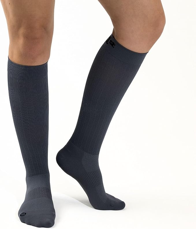 Medical Grade Compression Socks for Men & Women 15-20 mmHg by OrthoSleeve (Grey, X-Large)