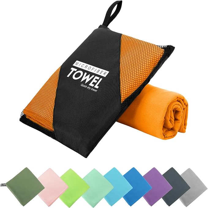 Microfiber Travel Towel, Soft Lightweight Quick Dry Towel, Super Absorbent Compact Travel & Sports & Beach Towels for Camping, Backpack, Gym, Swimming, Yoga, Hiking (XXL:40"×72" -Orange)