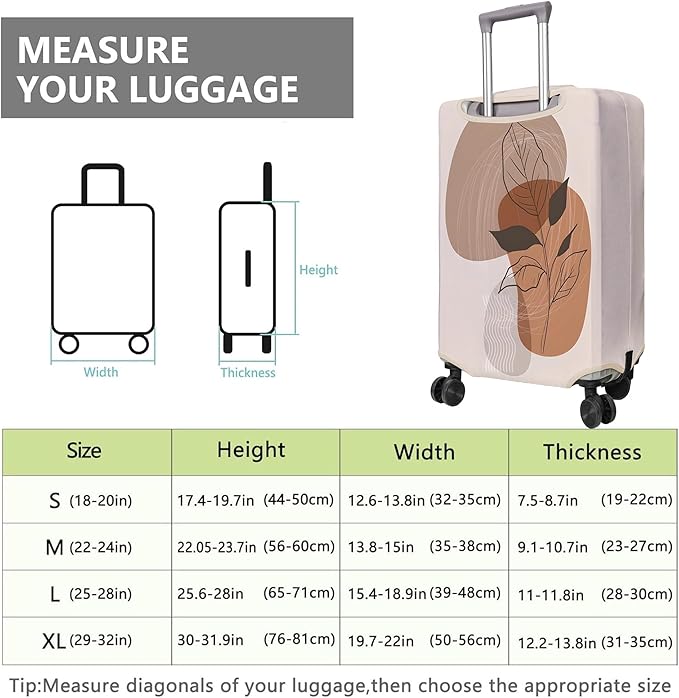 Travel Luggage Cover Suitcase Protector Fits 18-32 Inch Wheel Covers PatternedTravel Related Items Flower Luggage Protector Elastic L