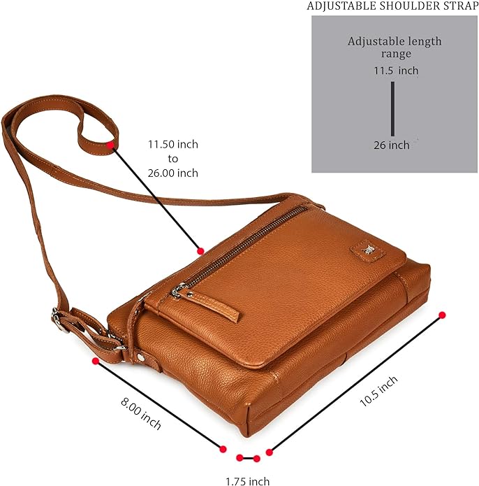 Wise Owl Accessories Small Soft Pebbled Real Leather Crossbody Handbags Purses Sling Crossover Shoulder Bag