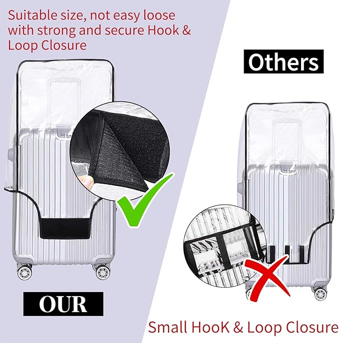 Yotako Clear PVC Suitcase Cover Protectors 30 Inch Luggage Cover Protectors for Wheeled Suitcase 30''