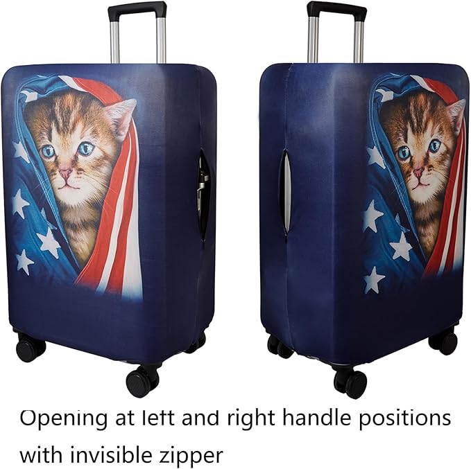 WUJIAONIAO Travel Luggage Cover Baggage Suitcase Cover Protector Skins 18-32 Inch (Cat A, L (for 25-28 inch luggage))