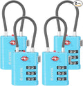 ANVIL TSA Approved Luggage Locks – High Security TSA008 Combination Travel Locks with Inspection Indicator for Suitcases and Backpacks. (4, Bule)