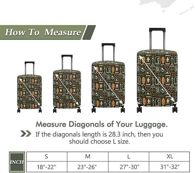 HYPER VENTURE Washable Luggage Cover - Fashion Suitcase Protector Fits 23-26 Inch Luggage (Wilderness Mark, M)