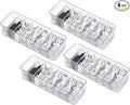 Yesesion 4 Pack Cord Organizer Box with 40pcs Wire Ties, Plastic Charger Storage Case with Adjustable Dividers for Desk Drawer, Home Office Supplies, Stationery, Data Cable, USB, Battery Holder