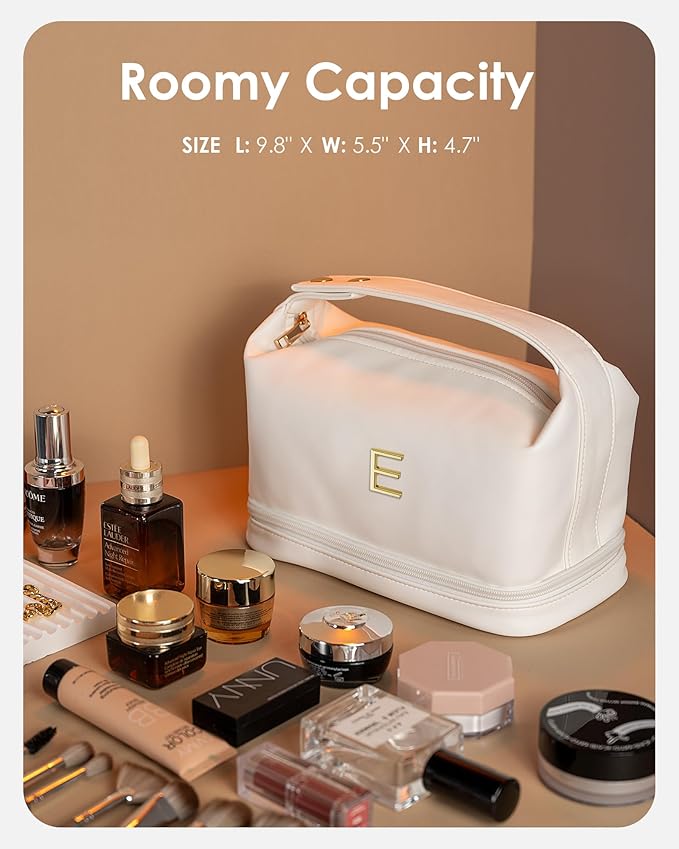 Birthday Gifts for Women, Personalized Gifts, Makeup Bags with Handle, Gifts for Girls In Their 20S Cosmetic Bag, PU Leather Makeup Bags Travel Toiletry Bag, Gifts for Coworkers Teen Girls