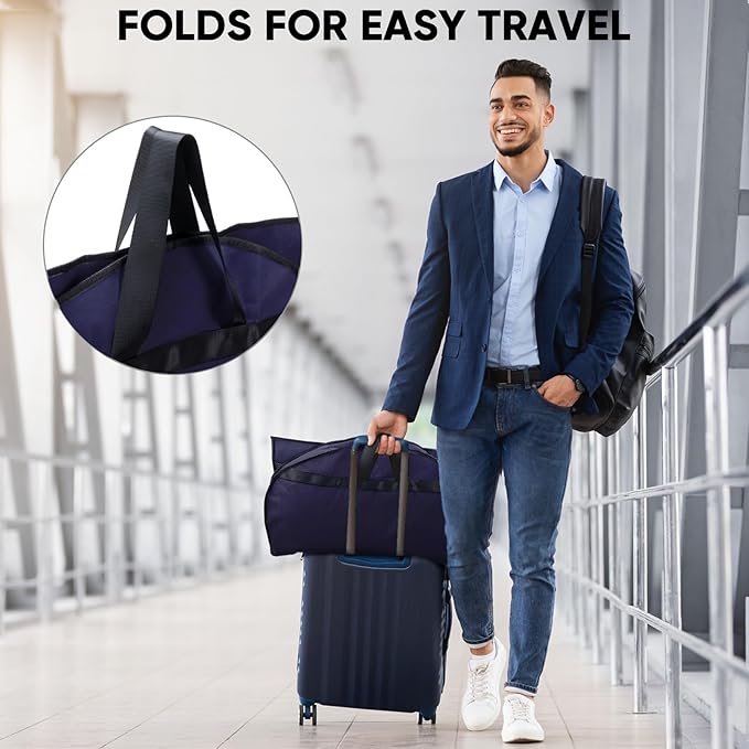 BALEINE 1PK Heavy Duty Garment Bag with Shoe Storage Travel Bag for Dresses, Suit, Coats Travel Essential (54", Blue)
