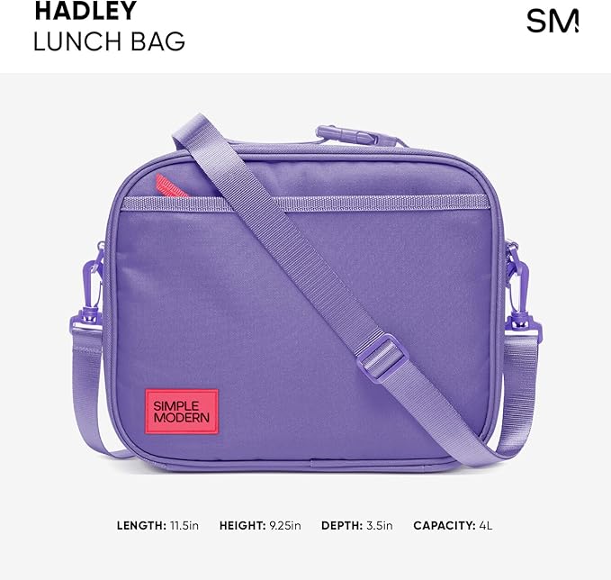 Simple Modern Hadley with Shoulder Strap | Lunch Box for Kids, Teens, and Adults | Insulated Bag for Girls, Boys, Women, Men | Meal Containers with Exterior and Interior Pockets | Navy