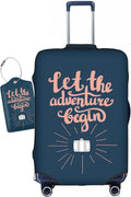 Let The Adventure Begin Luggage Cover Washable Suitcase Protector, Luggage Tag Travel Birthday Gifts For Men Women (S 18-21 Inch Luggage)