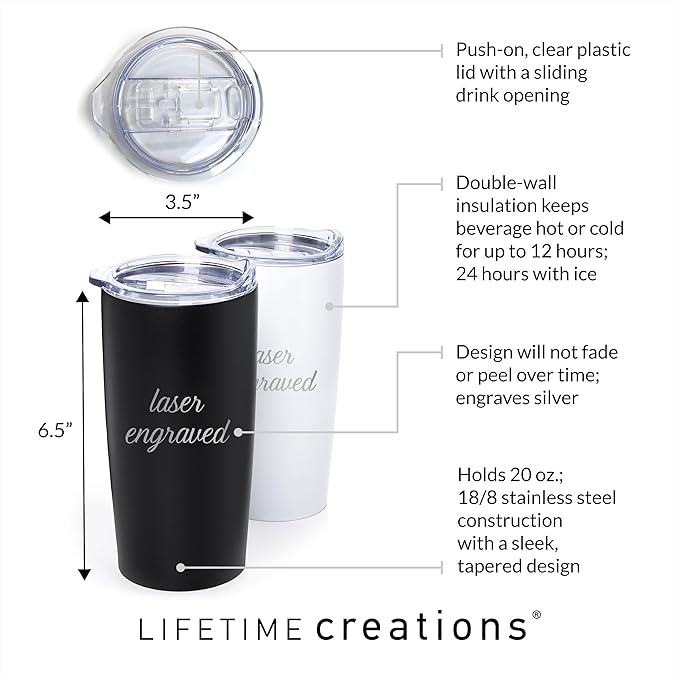 Lifetime Creations Custom Lacrosse Coach Tumbler - Lacrosse Coach Gifts for Men, Best Coach, Thank You Coaches, Lacrosse Senior Night Gifts (Matte Black 20 Ounce Cup)
