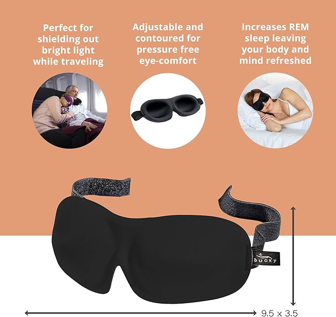 Bucky 40 Blinks No Pressure Printed Eye Mask for Travel & Sleep, Leopard, One Size