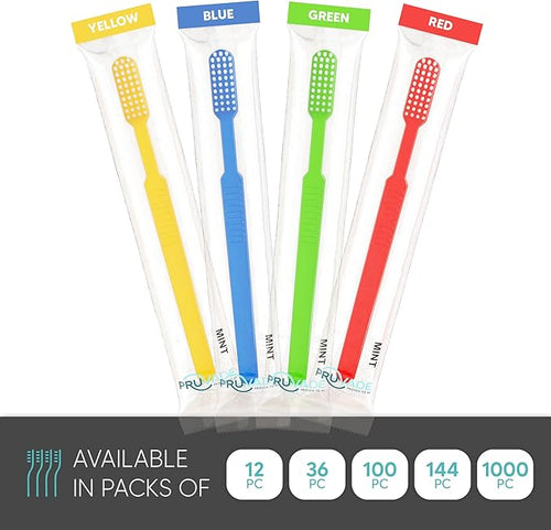 12 Pack Disposable Toothbrushes with Toothpaste, Built in - Prepasted Toothbrushes Individually Wrapped |Single Use Waterless Tooth Brush with Soft Bristles for Airbnb, Hotel, Camping, Travel