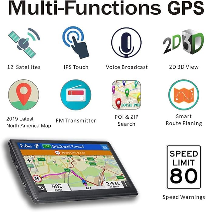 OHREX N800 GPS Navigator for Car with Bluetooth, 7” Truck GPS Commercial Drivers, 2025 Maps (Free Lifetime Updates), Semi Trucker GPS Navigation Systems, Custom Truck Routing