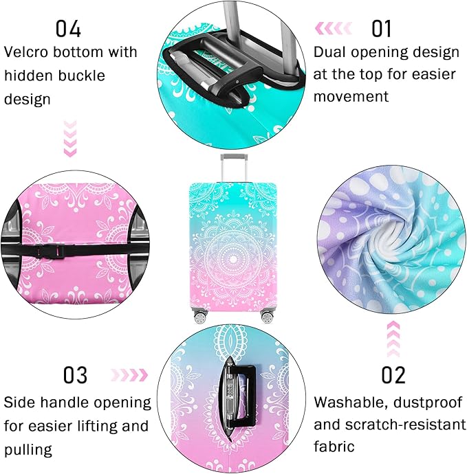 Luggage Cover for Suitcase Elastic Suitcase Cover Protector, Carry On Luggage Sleeve Anti Scratch Travel Essentials Suitcase Protector Fits 27-29