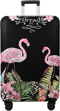 WUJIAONIAO Travel Luggage Cover Baggage Suitcase Cover Protector Skins 18-32 Inch (Flamingo A23, L (for 25-28 inch luggage))