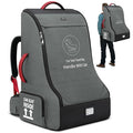 RAINSMORE Padded Car Seat Travel Bag for Airplane Heavy Duty Car Seat Backpack for Air Travel Baby Carseat Cover Bags for Airport Large Car Seats Carrier Fits Car Seats & Booster Seats,Gray