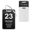 Customized Stainless Steel Luggage Tags: Personalize Your Suitcases, Backpacks, and Bags with Your Text - Custom Initial Text Name ID,Number 2"x3.3"(4 Pack)