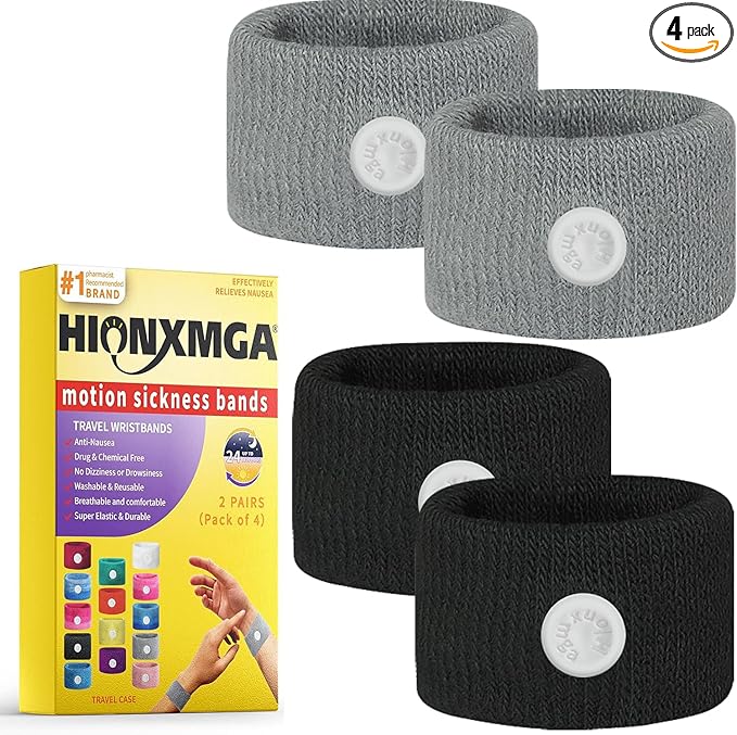 Motion Sickness Bands/Acupressure Nausea Wristband for Nausea,Sea Sickness Wristbands for Natural Relief of Morning Sickness,Dizziness, Motion Sickness(Car, Sea, Flying Travel Sickness)