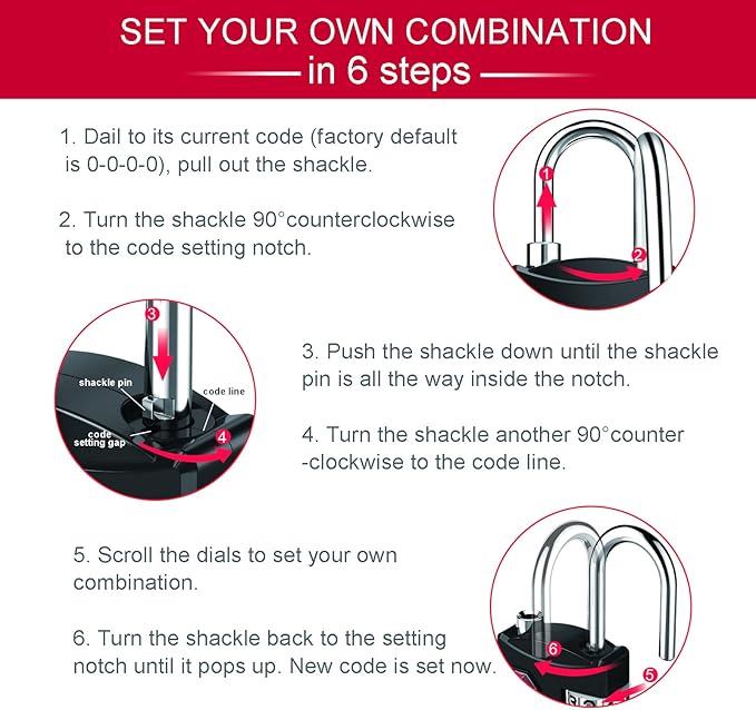 ZHEGE Luggage Lock, TSA Approved Travel Lock, 4 Digit Combination Padlock with Flexible Cable (30 Inch) for Suitcase, Backpack, Cabinet, Drawer (1 Pack, Black)
