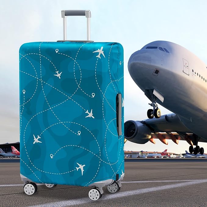 Travelkin Luggage Covers With Tag For Suitcases Tsa Approved,Suitcase Covers Protector Fit 18-32 Inch Luggage M(22-25inch suitcase)