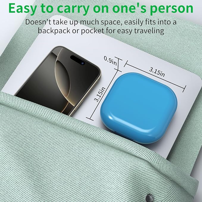 Daily Pill Organizer 4 Compartments, Small Pill Box Portable Travel Pill Case, Mini Pill Container for Purse Pocket, Compact Travel Medicine Organizer for Vitamin, Cod Liver Oil, Supplement (Blue)