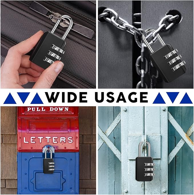 Chumia 32 Pack 3 Digit Combination Lock Small Combo Locks Waterproof Luggage Number Padlock for Backpack Suitcases Traveling Toolbox School Gym Employee Locker