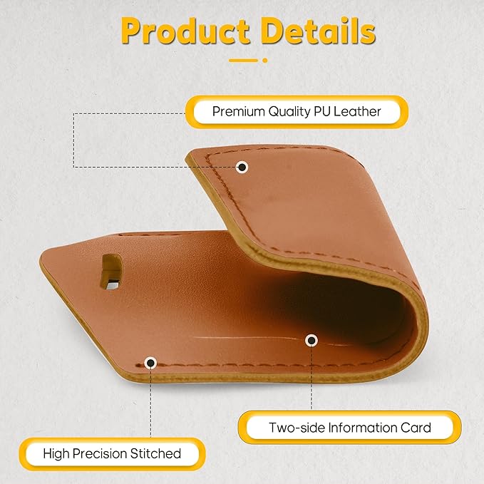 Travelambo Luggage Tags for Suitcases Faux Leather Privacy Protection 26 Pack Bag Tags Travel Accessories Essential, Yellowish Brown