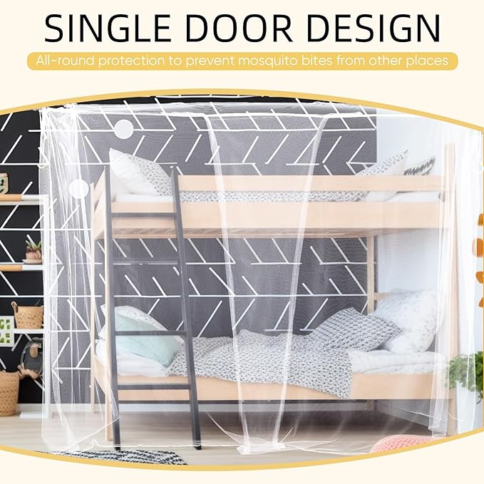 4 Corners Mosquito Net for Mosquiteros para Camas Bed Canopies Netting Bed Drapes Rectangular Mosquito Mesh for Camping Home Outdoor Travel (White,L75 X W35.5 X H59 Inch,Opening)