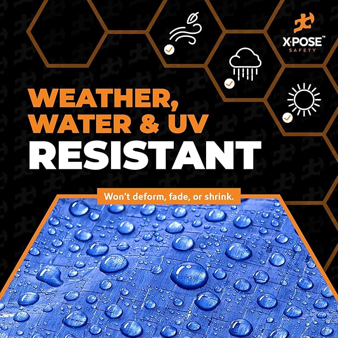 Better Blue Poly Tarp 30' x 40' - Multipurpose Protective Cover - Lightweight, Durable, Waterproof, Weather Proof - 5 Mil Thick Polyethylene - by Xpose Safety