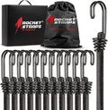 Ultimate Outdoor Bungee Cord Assortment - Heavy Duty Set of 12 Bungee Cords Double-J Hooks - Elastic Straps for Camping, Securing, and DIY and Multipurpose… (48")