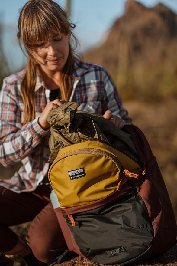 Eddie Bauer 26L Venture Backpack, Hydration and Laptop Compatible Daypack, Redwood and Antique Gold