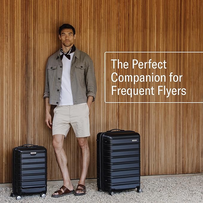 Samsonite Omni 2 Carry-On Hardside Luggage with 360° Spinner Wheels - Scratch Resistant Hardshell - TSA, Airline-Approved - Expandable Polycarbonate Shell for Lightweight Travel - Midnight Black