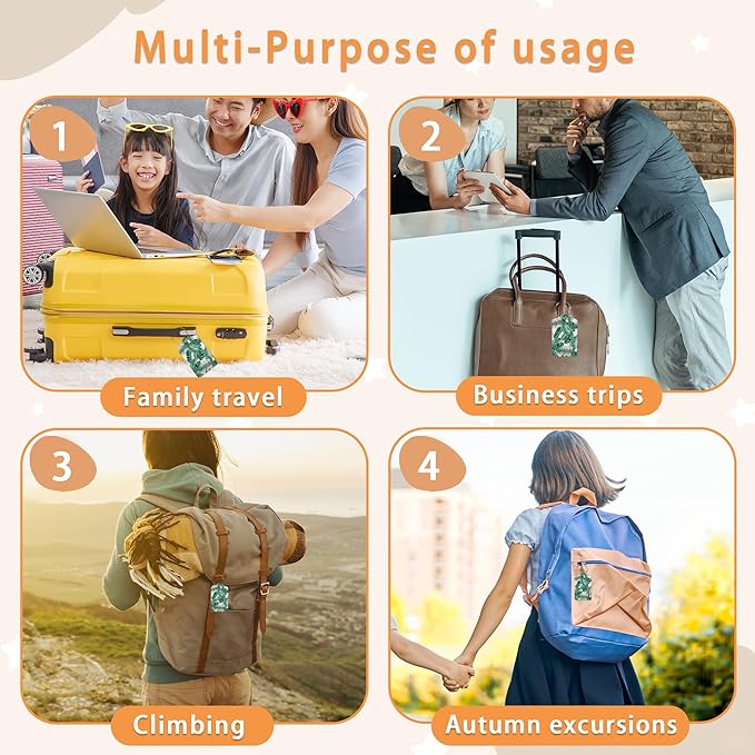 3 Pcs Luggage Tags for Suitcase,Tropical Palm Leaves and Flowers Luggage Tag Name Id Labels with Privacy Cover for Travel Backpack Women Men