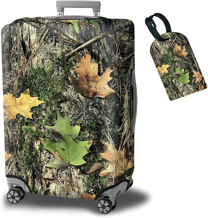 Luggage Cover Plus - Camo Tree Travel Suitcase Cover for 26-28 inch Luggage with Concealed Zipper, Washable Elastic Cloth, Dustproof, Anti-Scratch