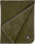 EKTOS 100% Virgin Wool Blankets, 90" x 78", Survival Kits, Camp Equipment, Car Camping (Olive Green, Full Size)