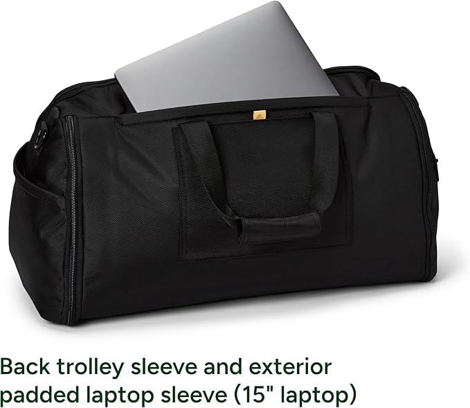 Halfday Convertible 2-in-1 Premium Garment Duffel Weekender Bag 45L | Wrinkle-Free Travel, Hanging Suit Compartment, Shoe Pockets, Trolley Sleeve. Balistic Nylon Carry-On, Palm