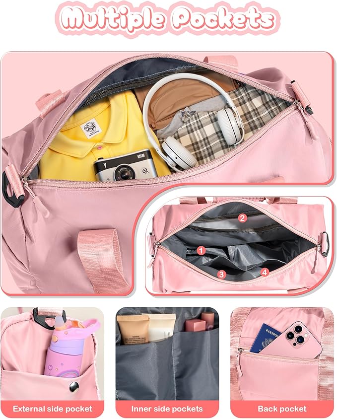 Christmas Gifts for Kids-Girl Gym Bag with Shoe Compartment, Kid Personalized Weekender Overnight Bags, Initial Travel Tote with Makeup Pouch, Graduation Gift for Girls (Letter Y)