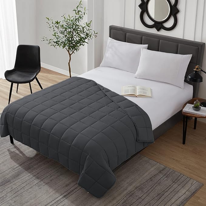 L'AGRATY Weighted Blanket - 40"x60" 10lbs Breathable Weighted Heavy Blanket Microfiber Material with Glass Beads or All-Season Summer Fall Winter