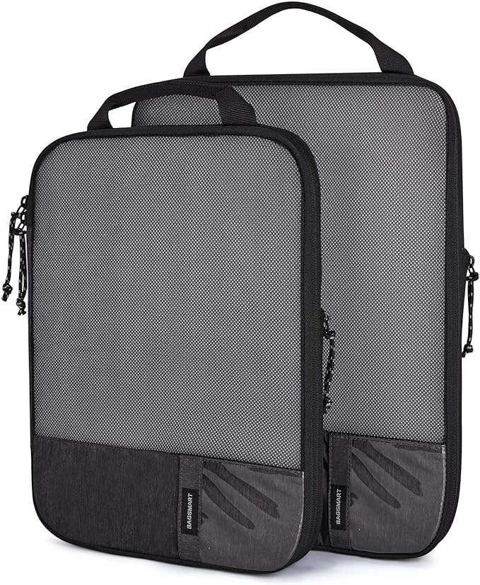 BAGSMART 6 Set Compression Packing Cubes - Lightweight Travel Essentials, Durable Luggage Organizer