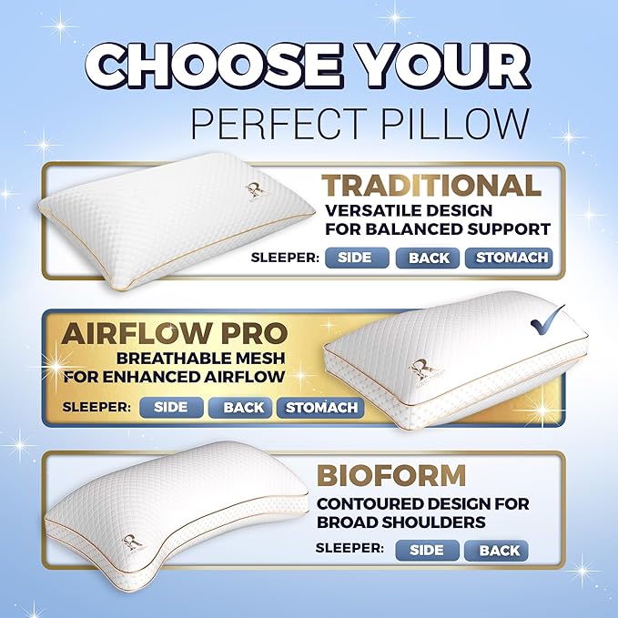 Royal Therapy King Memory Foam Pillows 4-Pack - Shredded Memory Foam Pillow for All Sleep Positions - Medium Firm Pillow Adjustable Loft, Bamboo Rayon Pillowcase, CertiPUR-US, Oeko-TEX Certified