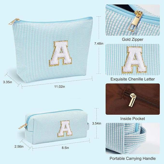 YOOLIFE Gifts for Women & Girls, Teen & Birthday Gifts, Personalized Initial Makeup Bag