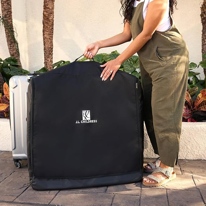 J.L. Childress Universal Stroller Travel Bag for Airplane - Fits Most Baby Strollers, Flying Essentials, Airport Accessories for Gate or Luggage Check, AirTag Compatible - X-Large PLUS, Padded
