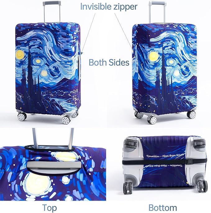 Travelkin Luggage Covers For Suitcase Tsa Approved,Suitcase Cover Protector Fit 18-32 Inch Luggage (Galaxy, M)