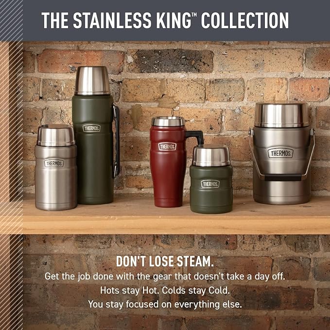 THERMOS Stainless King Vacuum-Insulated Travel Mug, 16 Ounce, Army Green